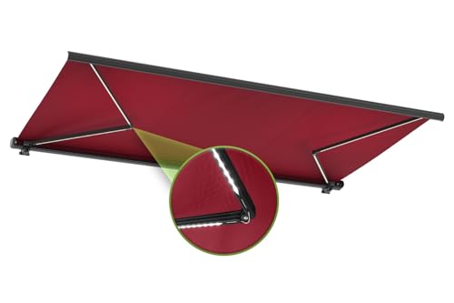 Preisvergleich Produktbild empasa Elektrische Vollkassettenmarkise 'Profi' mit LED Beleuchtung Kassettenmarkise Gelenkarmmarkise Markise Sonnenmarkise Sonnenschutz mit Fernbedienung, komplett vormontiert