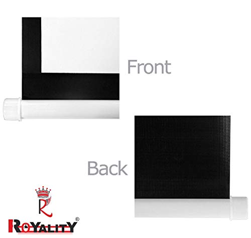 Image of Royality industries Wall Type /Manual Pull Down Without Locking Projector Screen (6 Ft.(Width) x 4 Ft. (Height) -84'' Inch) Diagonal in 4:03 Ratio Aspect Supporting with Full HD Picture Quality