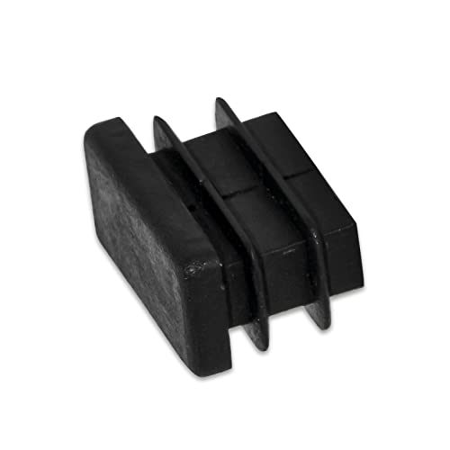 Image of Flyshop 8 Pack Black Chair Glide Inserts Plastic Plugs Rectangle Pipe Tubing End Caps 10 x 15 mm, 3 /8 inch x 5 /8 inch