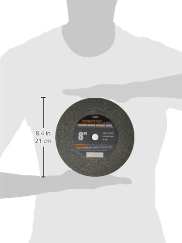 POWERTEC 15502 5/8" Arbor 36-Grit Silicon Carbide Grinding Wheel, 8" x 1"