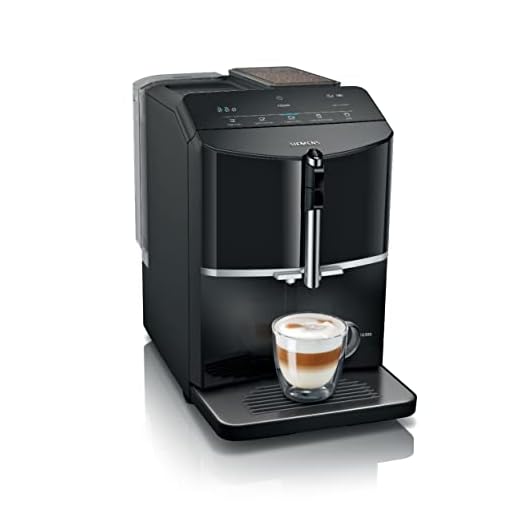 SIEMENS, machine à café tout automatique, EQ300, ceramDrive, milkPerfect, fonction oneTouch, noir piano, TF301E19