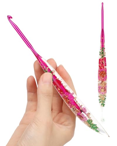 Image of Katech 4.5mm Crochet Hook for Arthritic Hands, Long Aluminum Inline Hooks
