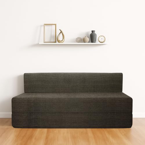 Image of CELLBELL Comfy Sofa Cum Bed 5x6.25 Feet | Foldable Dual Use Couch Bed with Soft Cushions, Washable Fabric Cover & Sturdy Frame | Space Saving Modern Design for Living Room, Bedroom & Guest Use (Grey)