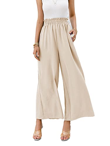 Women's Boho High Waisted Palazzo Pants Summer Beach Wide Leg Flo...