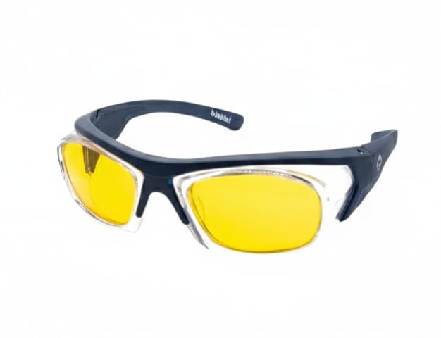 Image of THUNDERSTORM Safety Goggles Eye Protection Anti Pollution Eyewear For Multipurpose Riding Motorcycle Cycling Scratch Resistant UV Protected Glasses for Men & Women (Matte Blue with Yellow Lens)
