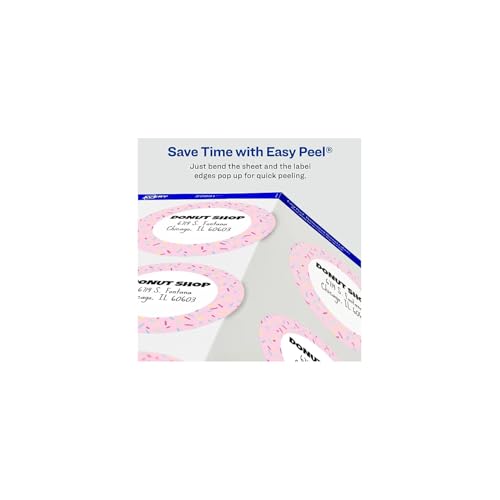 Image of Avery Glossy White Labels, Sure Feed Technology, 3 inch Round Labels, Print-to-The-Edge, Laser /Inkjet, 60 Total (22891)