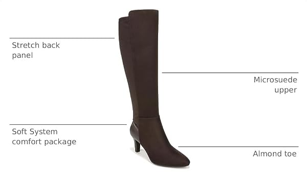 LifeStride Womens Gracie-WC Wide Calf High Heeled Boots Dark Chocolate Wide Calf 5.5 M by LifeStride - Used condition - Image 3