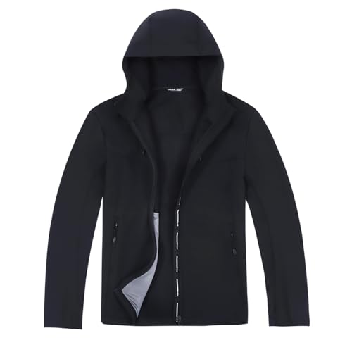 Ynport Crefreak Chaqueta Forrada de Vellón Softshell Cálido para Hombre Chaqueta con Capucha Resistente al Agua para Exteriores Cortavientos Casual para Caminar, Senderismo, Acampar