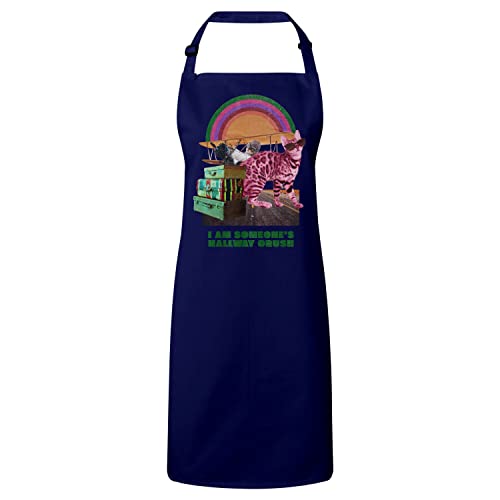 Tablier cuisine premium navy vintage illustration chat humour parodie