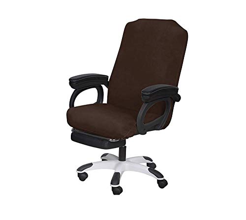 Image of SARAFLORA Office Chair Covers Stretch Washable Computer Chair Slipcovers for Universal Rotating Boss Chair Large Size, Brown ,Polyester