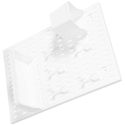 Happyyami Organizador de Tablero Perforado Estante Colgante para Pared sin Taladro, Soporte de Almacenamiento de Plástico Blanco que No Daña la Pared para Cocina y Sala