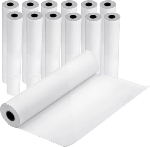 Image of Exam Table Paper - 18''X225' Disposable Smooth Medical Barrier Cover Roll - Wide Paper Rolls for Spas, Daycares, Doctors, Chiropractors, Examination and Massage Tables (12)
