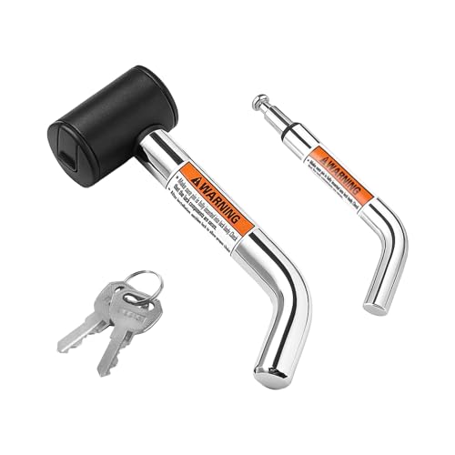 GAOLAOSY Trailer Hitch Receiver Pin Lock, 1/2" and 5/8" Diameter Anti-Theft Dual Bent Locking Pins for 1-1/4" 2" and 2-1/2" Receiver, Class I II III IV & V Hitch Pin Receivers for Car Truck Boat