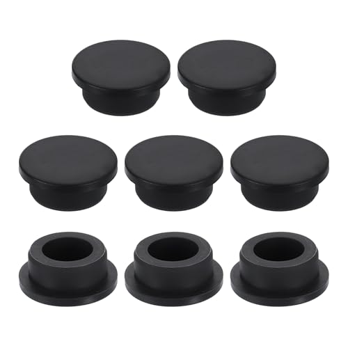 Image of uxcell 8Pcs Silicone Hole Plug, Waterproof Round Rubber Stoppers Bottle Seal Plugs Tube Pipe End Caps for 26mm /1.02 inch Hole for Bathtub Bottle, Black
