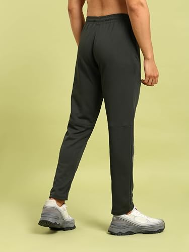 Image of TECHNOSPORT Men Mid Rise Solid Regular Fit Track Pant with Technodry, Antimicrobail for Gym, Workout, Sports and Regular Use
