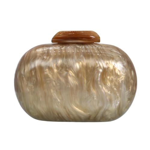 Image of Acrylic Evening Clutch Bag for Women Shell Shape Shoulder Crossbody Bag Glitter Marble Purse Handbag