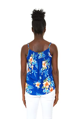 Image of Matchable Family Hawaiian Luau Men Women Girl Boy Clothes in Hibiscus Blue