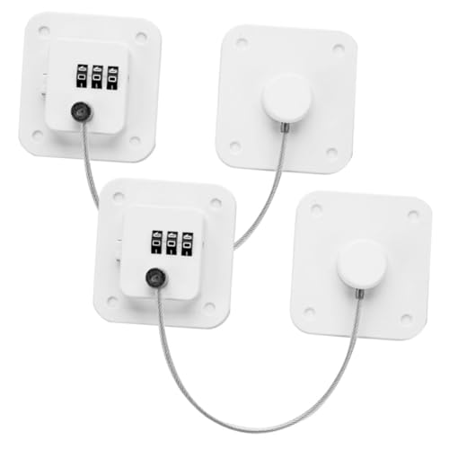 ASAKKURA 2 piezas Cerradura para Nevera sin Taladro Combinación Segura para Puertas de Frigorífico Congelador y Armarios Protección Infantil Versátil y Fácil Instalación Blanca