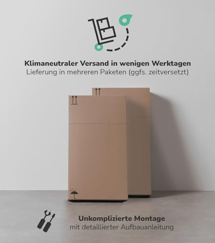 mokebo® Bücherregal weiß aus Holz 'Der Bücherwurm', Schuhregal, Holzregal, Aktenregal Standregal fürs Wohnzimmer, Büro, Kinderzimmer, Regal groß für die Wand mit viel Stauraum, 60cm Breite