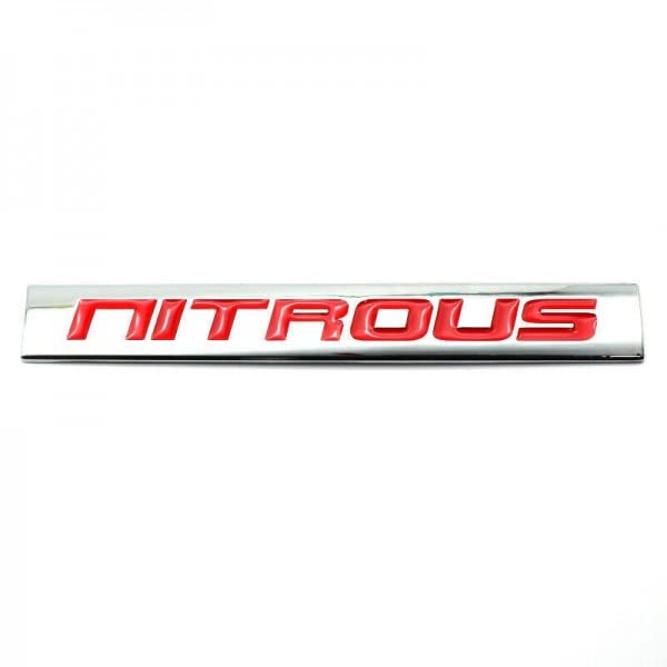 Image of Car Bike 3D Logo Aluminium Alloy Metal /Superior Plastic Emblem Badge Sticker Decal New (Chrome Red Nitrous)