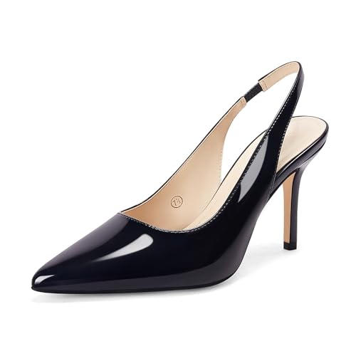Image of Womens Slingback High Heels Pointed Toe Slip On Dress Shoes | Closed Toe,Stiletto Heels,Women's Pumps,Dressy Casual,Party,Wedding,Prom,Work Shoes,Going Out