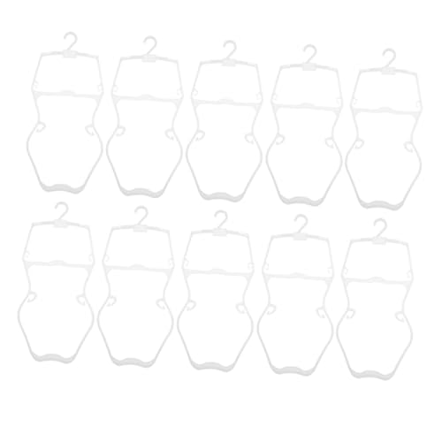 KOMBIUDA Versatile Boys and Girls's Swimwear Hangers 10 Pack Plastic Suit Hangers Sturdy Anti-Slip White