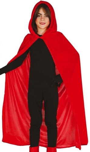 FIESTAS GUIRCA Capa vermelha com capuz veludo infantil