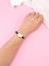 Imagen de JSDDE - Reloj de cuarzo para mujer fina con esfera pequeña de metal ovalado blanco simple con correa de piel con textura ajustable para niña