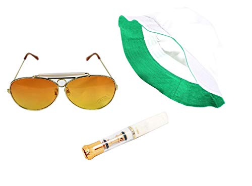 Chapeau de Las Vegas et lunettes orange ambre pour festival et soirée