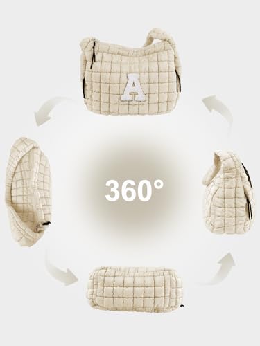 Image of Puffer Tote Bag for Women initial Tote Bag Quilted Large Carryall Bag Puffy Cross-body Bag Hobo Handbags