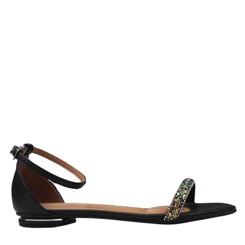 Rasteira Casual,Vizzano,Feminino, PRETO/PRETO-MULTI COLOR,36