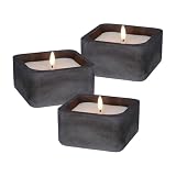Pack 3 Velas LED cuadrada negro