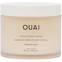 OUAI Scalp & Body Scrub - Melrose Place (8.8 Oz) | Exfoliating Body Scrub with Sugar & Coconut Oil Blend, Smooth, Moisturized Skin, Gentle Scalp Exfoliator, Removes Build Up