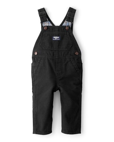 OSHKOSH B'GOSH baby-boys World's Best Overalls, Black Herringbone, 12 Months