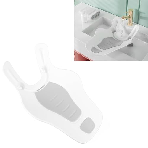 Image of Clean Rinse Baby Bather, Folding Portable Infant Bath Support for Newborns to Toddlers Safe Comfortable Washing on Counter Sink Bathtub Grey 31.8 x 51cm