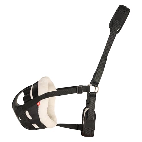 Imperial Riding Fressbremse Fur Spacious geräumig mit Fellrand Schwarz Cob
