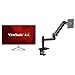 ViewSonic VX3276-4K-MHD 32 inch Frameless 4K UHD Monitor with AmazonBasics Premium Single Monitor Stand - Lift Engine Arm Mount, Aluminum - Black Bundle