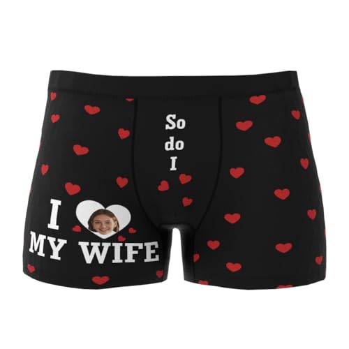 SOUFEEL Personalized Boxers Briefs with Picture, Custom Face Underwear with Your Name