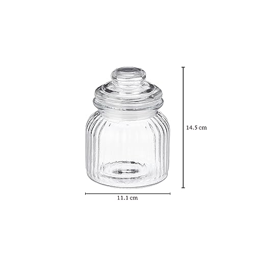 Image of Amazon Brand - Solimo Glass Mimosa Jar 650 Ml | Set Of 4, Transparent