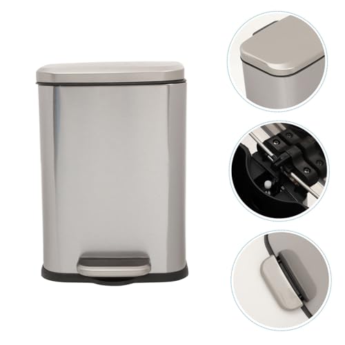Caneca de basura rectangular de acero inoxidable PRETYZOOM 6L miniatura 5