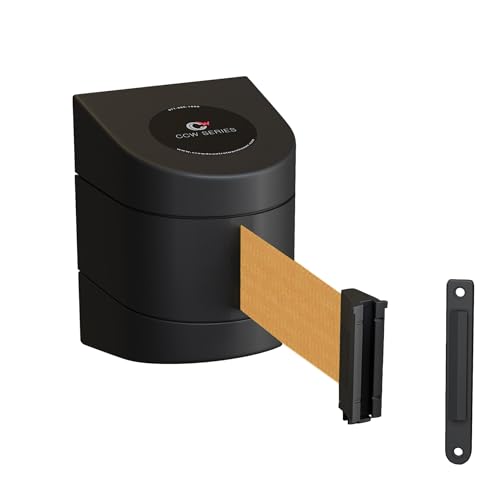 Barrière de ceinture rétractable WMB-220 de 4,5 m avec boîtier mural en ABS noir