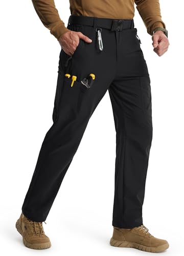 Libin Mens Cargo Work Pants Hiking Hunting Tactical Black 32W x 32L