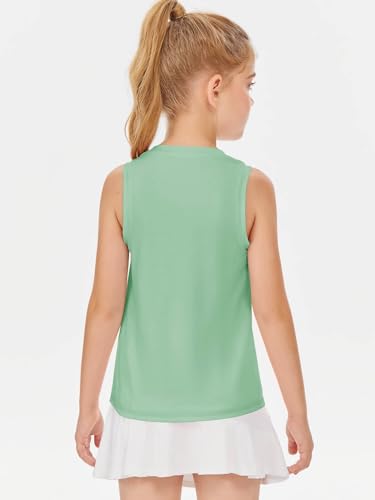 Image of Haloumoning Girls Tank Tops Kids Sleeveless Athletic Lightweight Cute Summer Top Dancewear 5-14 Years