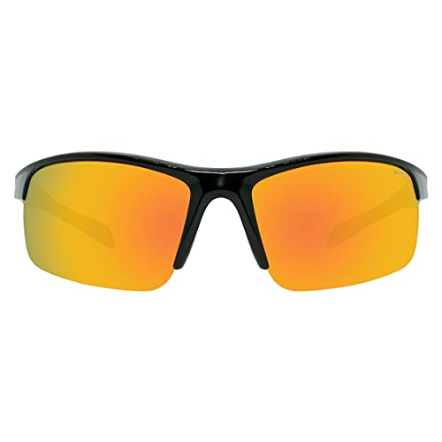 Switchback Mirrored Sport Sunglasses with a TR90 Black & Red Half-Frame and Amber Lenses2