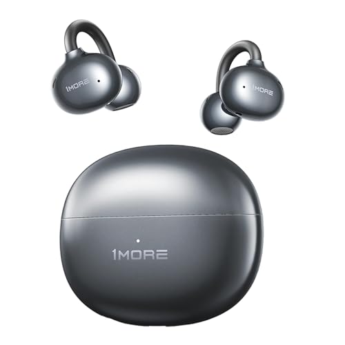 1MORE S20 Open-Ear True Wireless Clip-On Earphones, Bluetooth 5.3, Lightweight & Comfortable Fit, Clear Calls, Sweatproof, Perfect for Workouts & Outdoor Activities, Black
