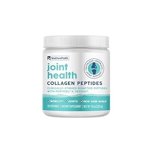 NativePath Joint Health Advanced Formula, Type 1 & 3 Peptides with Fortigel & Verisol, Grass-Fed Unflavored Collagen for Women & Men, 30 Servings