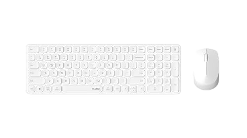 Rapoo I Teclado y Ratón inalámbrico (9310M, Ultraslim, Bluethooth, 2,4 GHz, Pilas Layout QWERTY español) Blanco