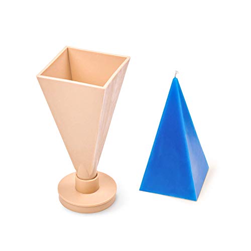 Candle Shop - Pyramid Mold - Height: 6.3 in, Width: 2.7 in - 30 ft. of Wick Included as a Gift - Plastic Candle molds for Candle Making