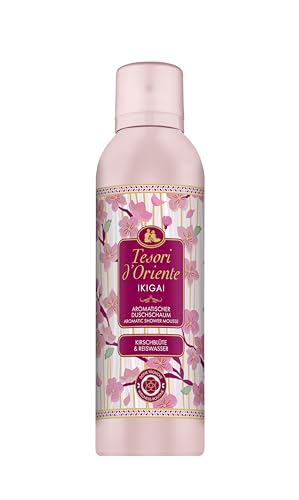 Tesori d Oriente Duschschaum  Ikigai  | Aromatischer Duschschaum mit Kirschblüte und Reiswasser | Körperpflege für die Dusche | Ritual für Körper & Sinne | 200ml