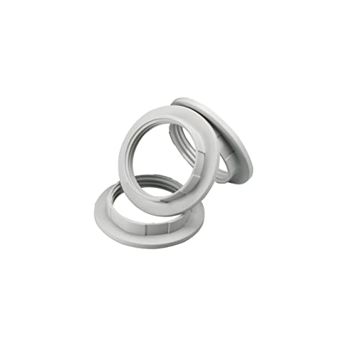 Image of E26 Lamp Shade Rings, White Light Socket Shade Ring, Aluminum Lamp Retainer Rings Replacement for Glass Light Fixture Porcelain Lamp Holder, Threaded Diameter 1-1 /2 Inch (39mm), 6-Pack